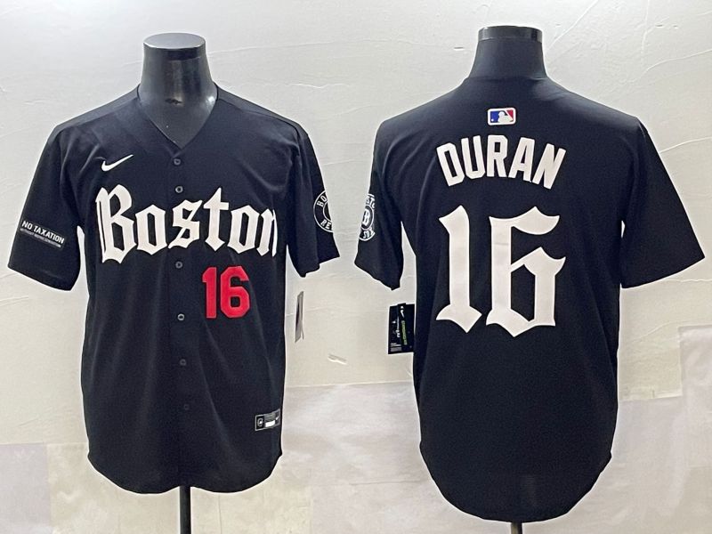 Men 2025 Boston Red Sox #16 Duran Black Five generations Joint Name Nike MLB Jersey style 4